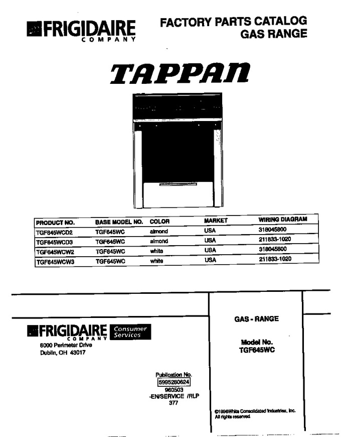Diagram for TGF645WCW3