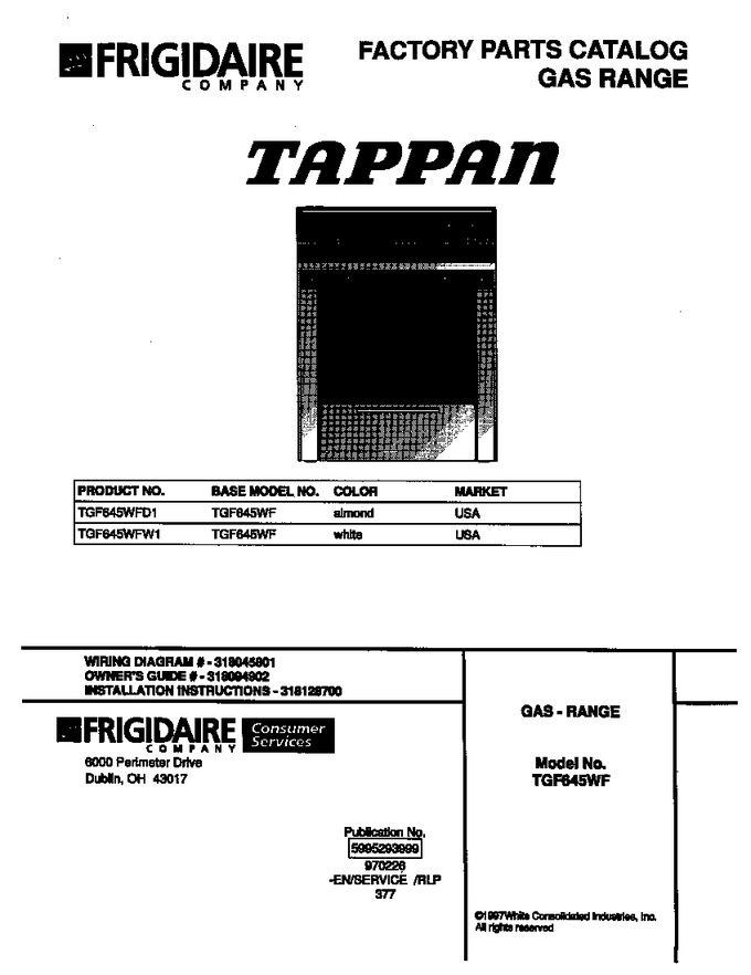 Diagram for TGF645WFW1