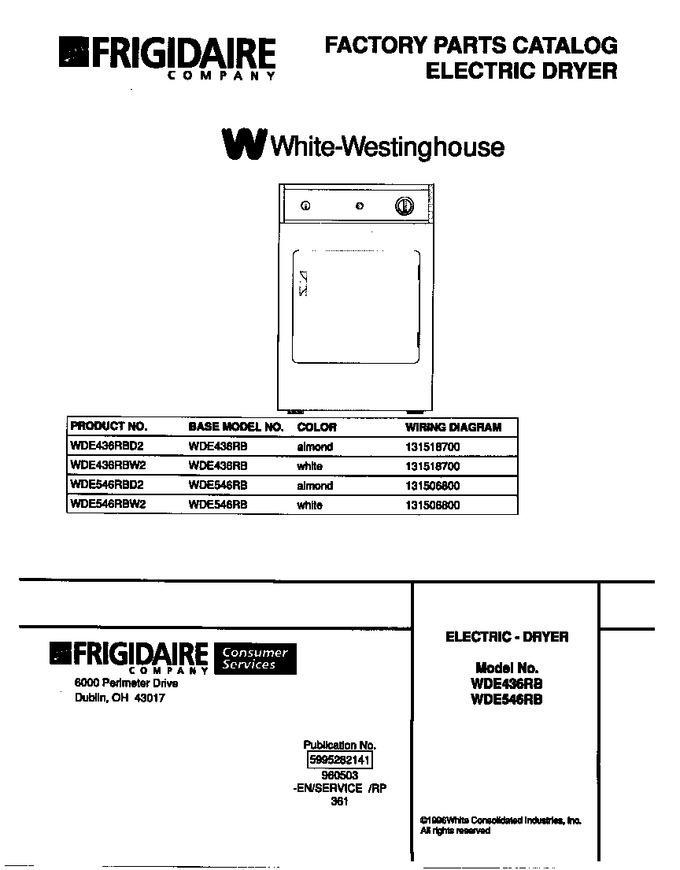 Diagram for WDE436RBD2