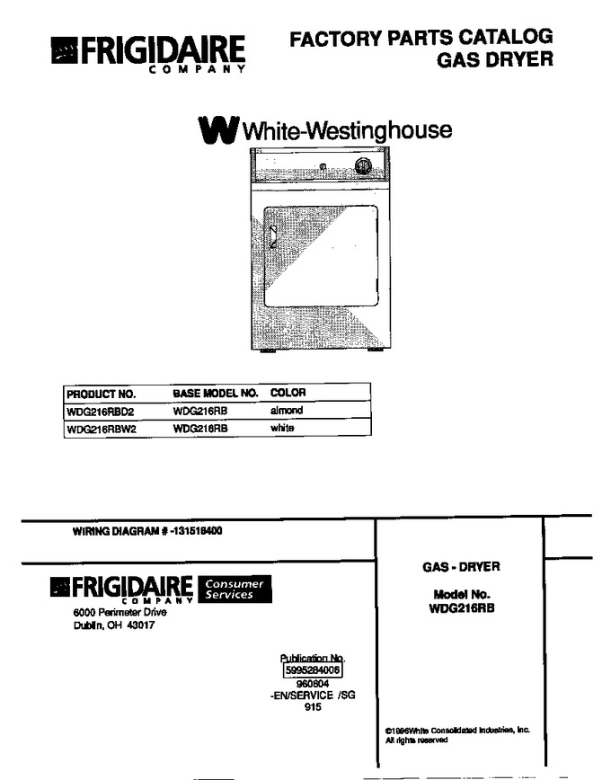 Diagram for WDG216RBD2