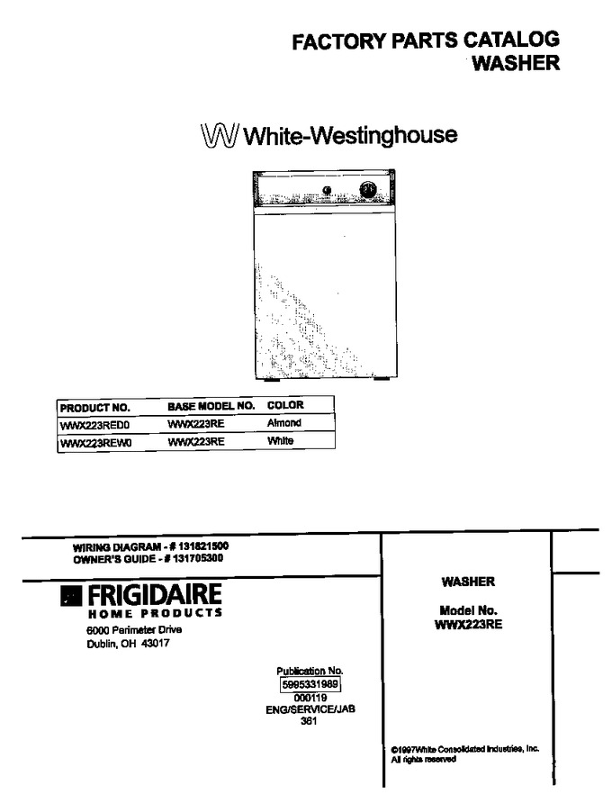 Diagram for WWX223RED0