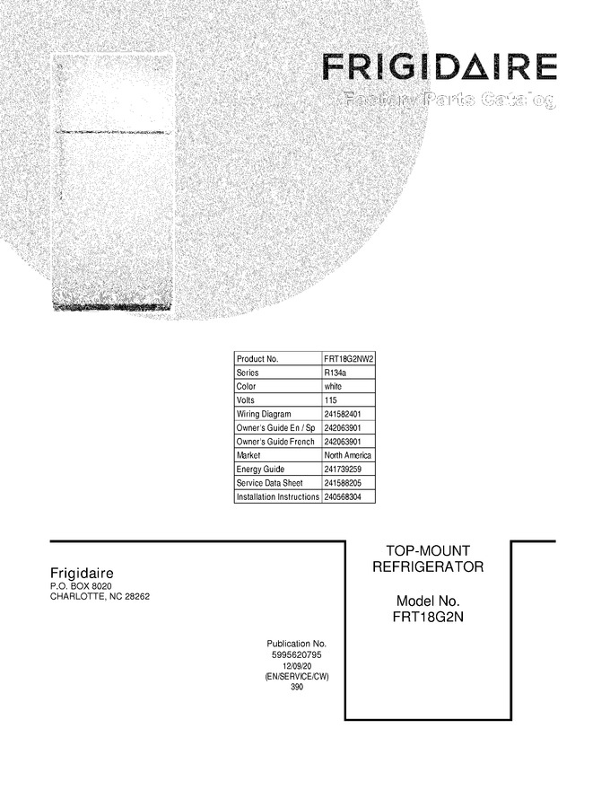 Diagram for FRT18G2NW2