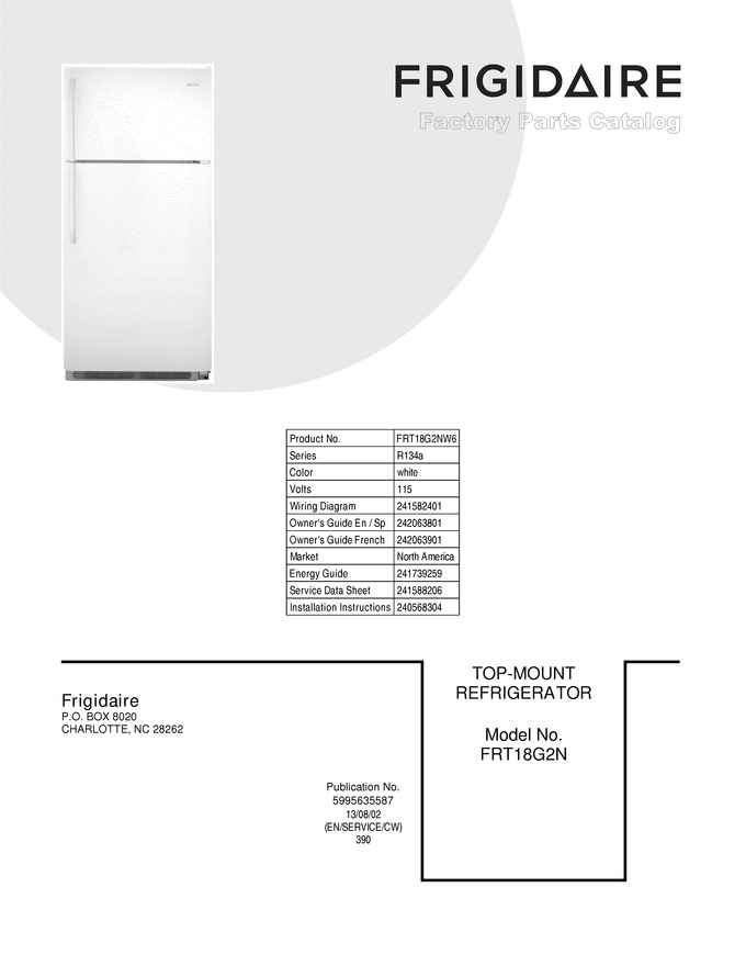 Diagram for FRT18G2NW6