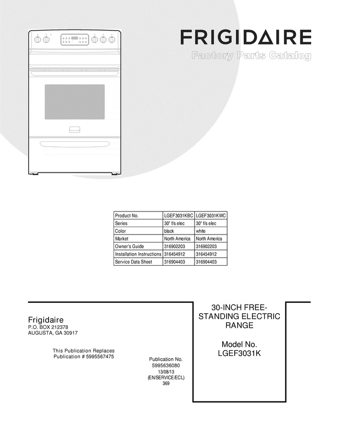 Diagram for LGEF3031KBC