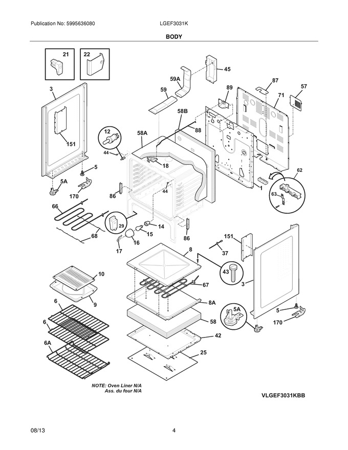 Diagram for LGEF3031KWC