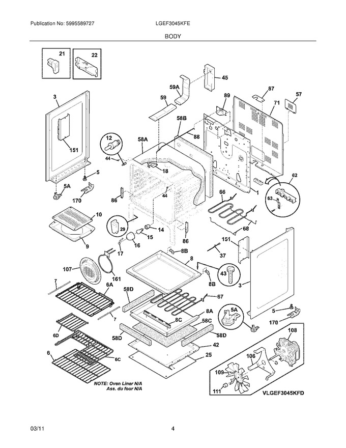Diagram for LGEF3045KFE