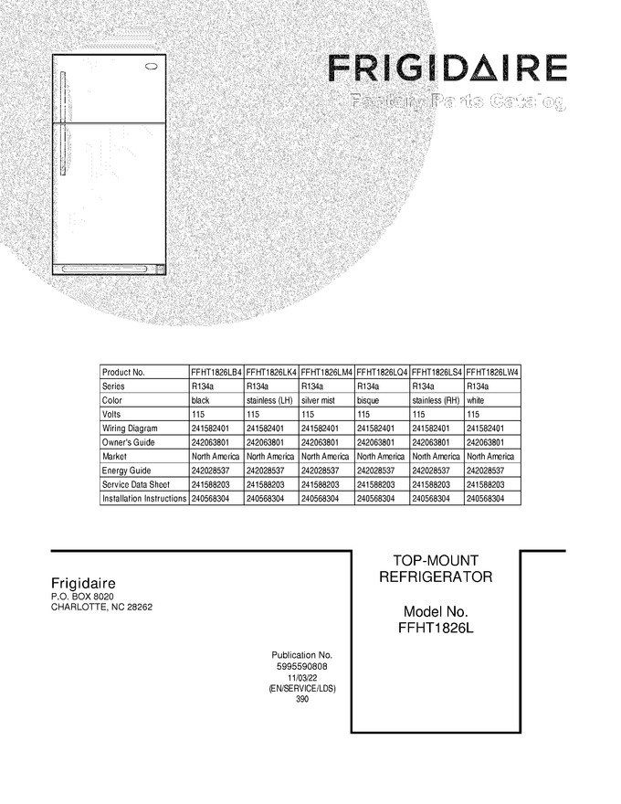 Diagram for FFHT1826LW4