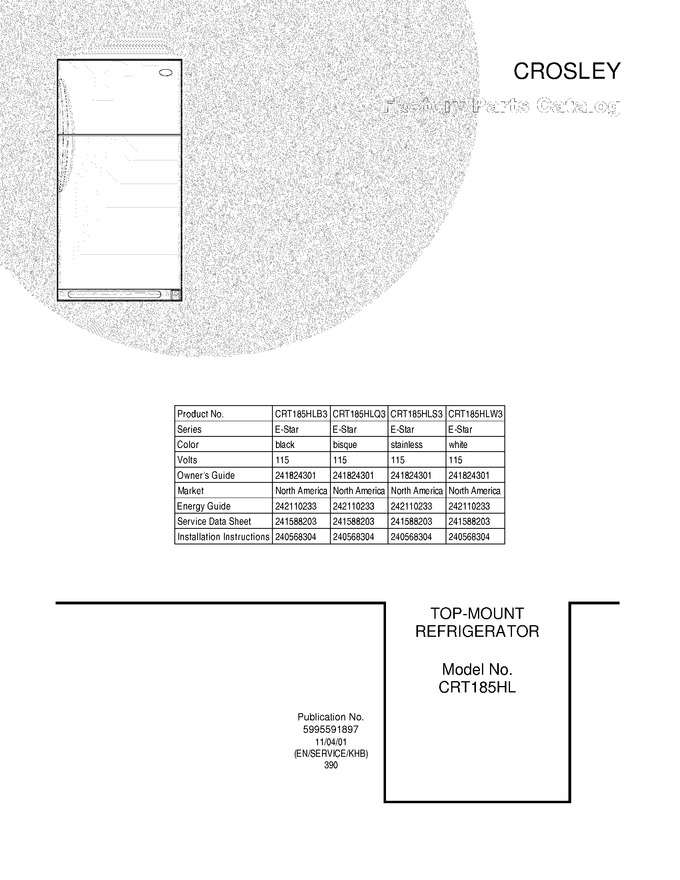 Diagram for CRT185HLW3