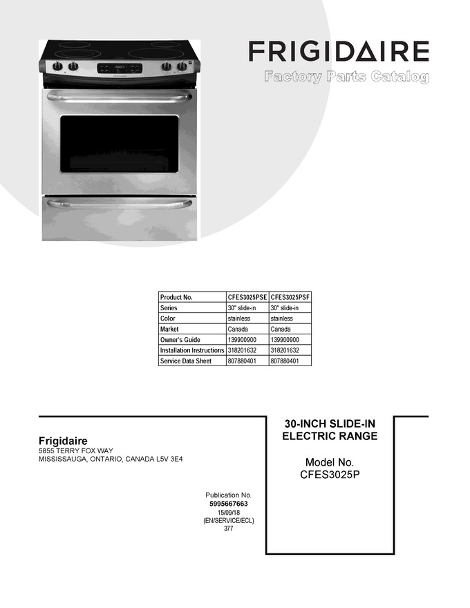 Diagram for CFES3025PSE
