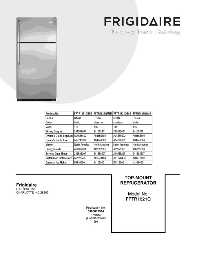 Diagram for FFTR1821QS8B