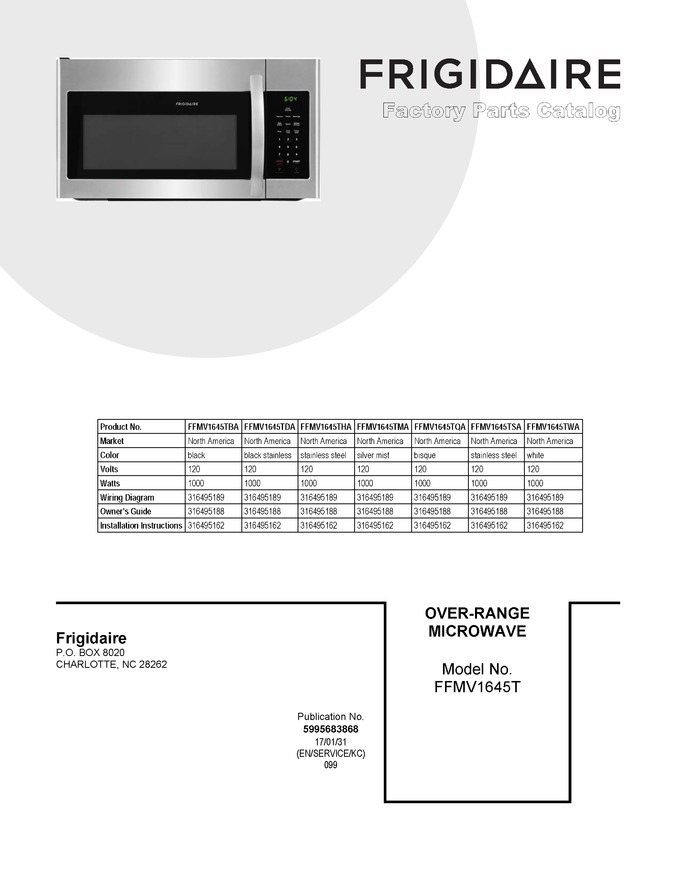 Diagram for FFMV1645TWA