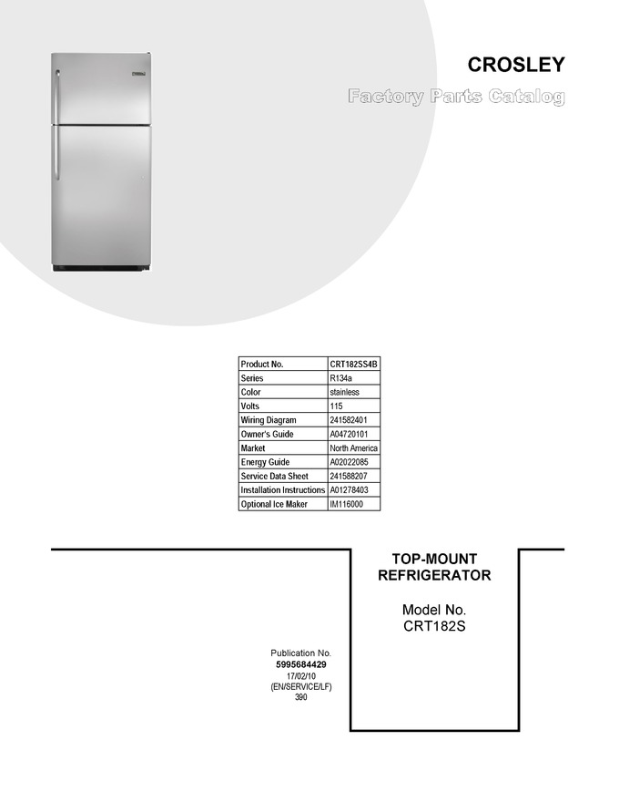 Diagram for CRT182SS4B