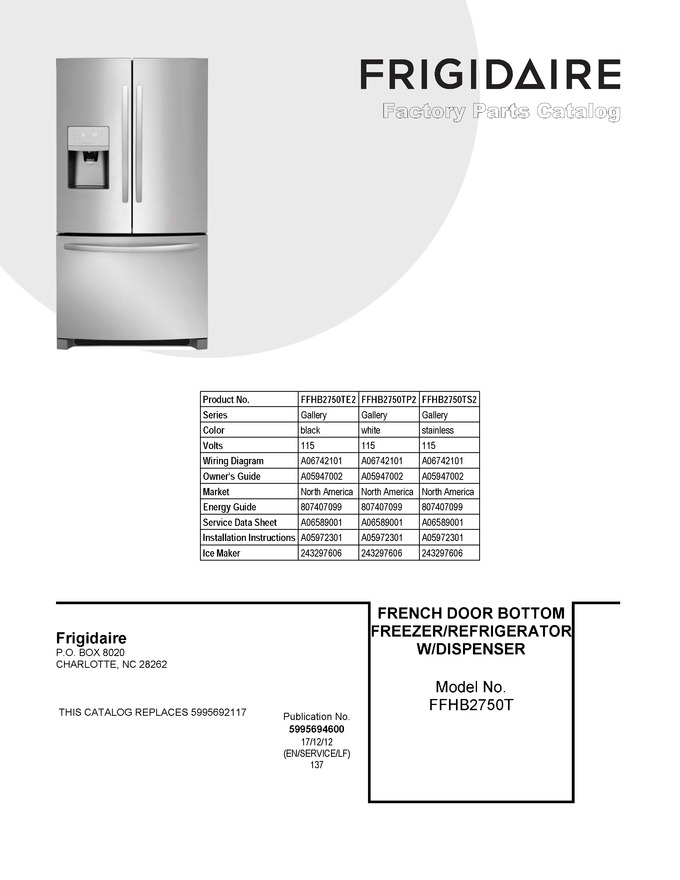 Diagram for FFHB2750TS2