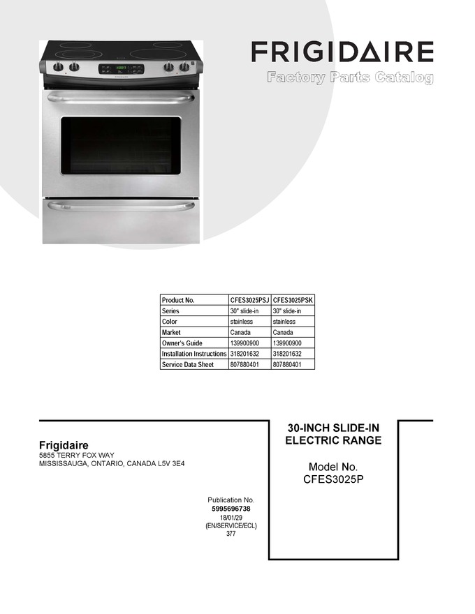 Diagram for CFES3025PSJ