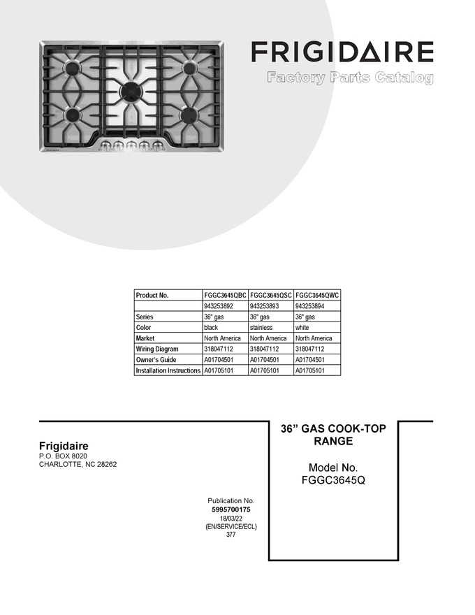 Diagram for FGGC3645QSC