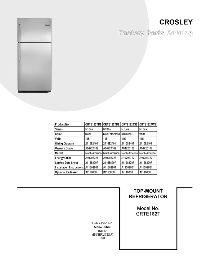 Diagram for CRTE182TW2