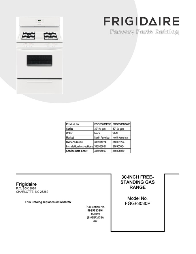 Diagram for FGGF3030PWE