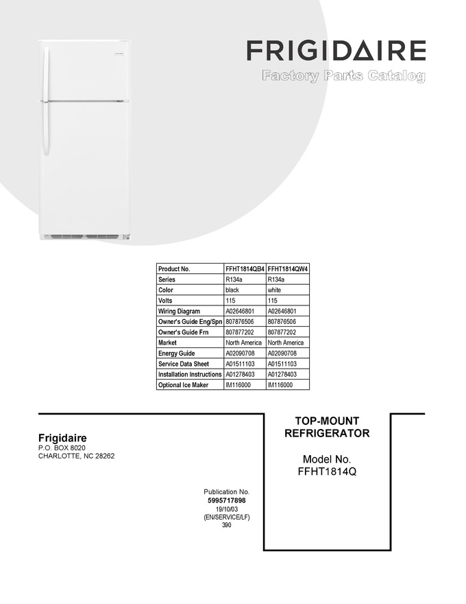 Diagram for FFHT1814QB4