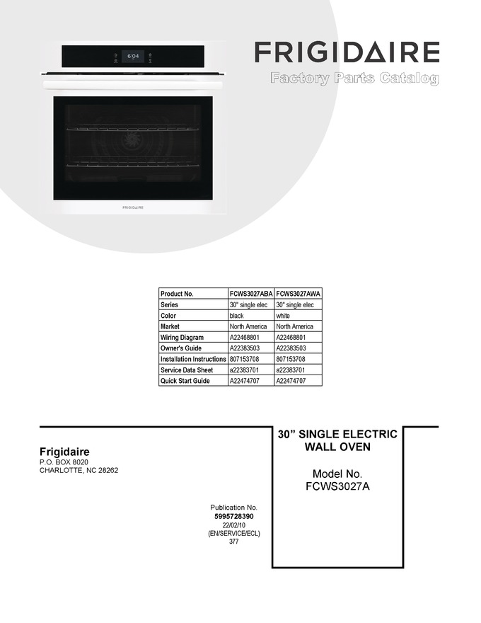 Diagram for FCWS3027ABA