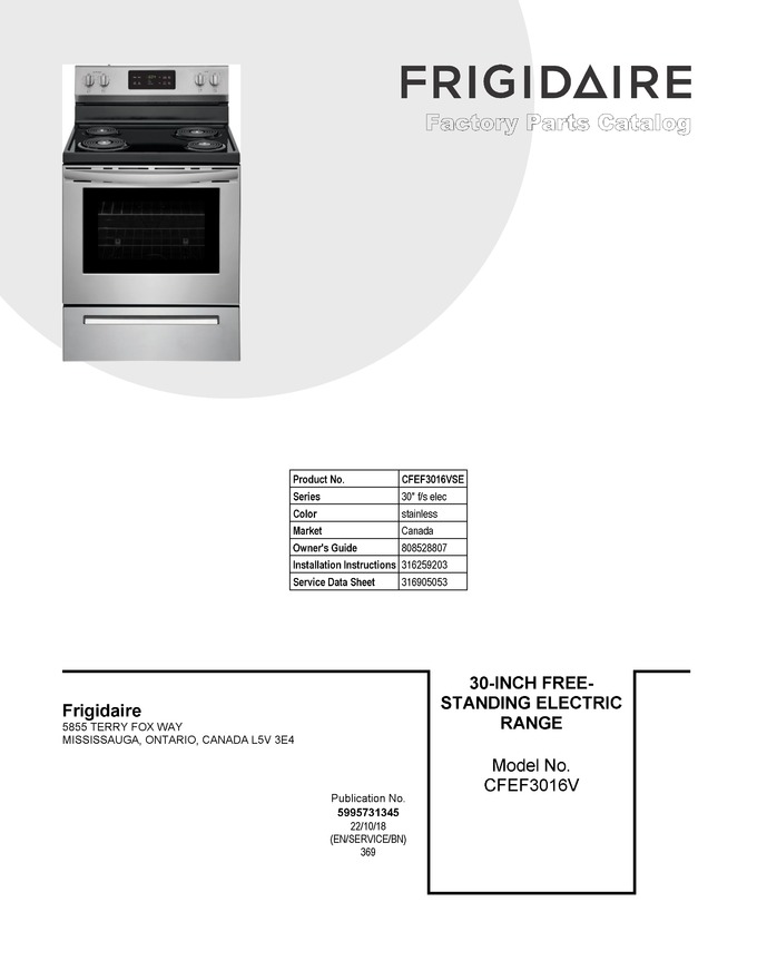 Diagram for CFEF3016VSE