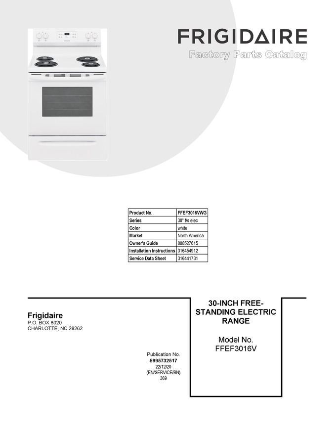 Diagram for FFEF3016VWG