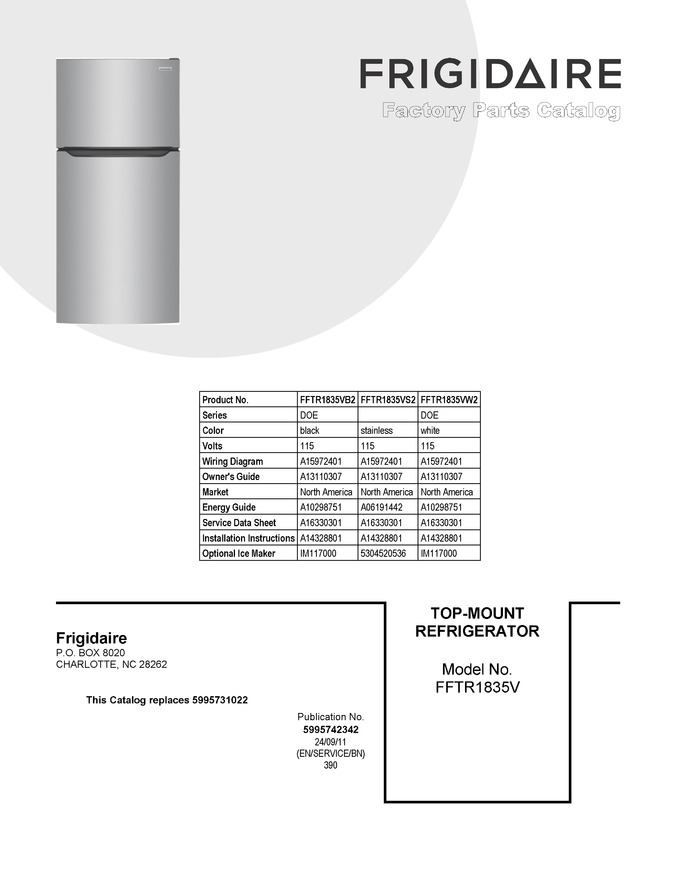 Diagram for FFTR1835VW2