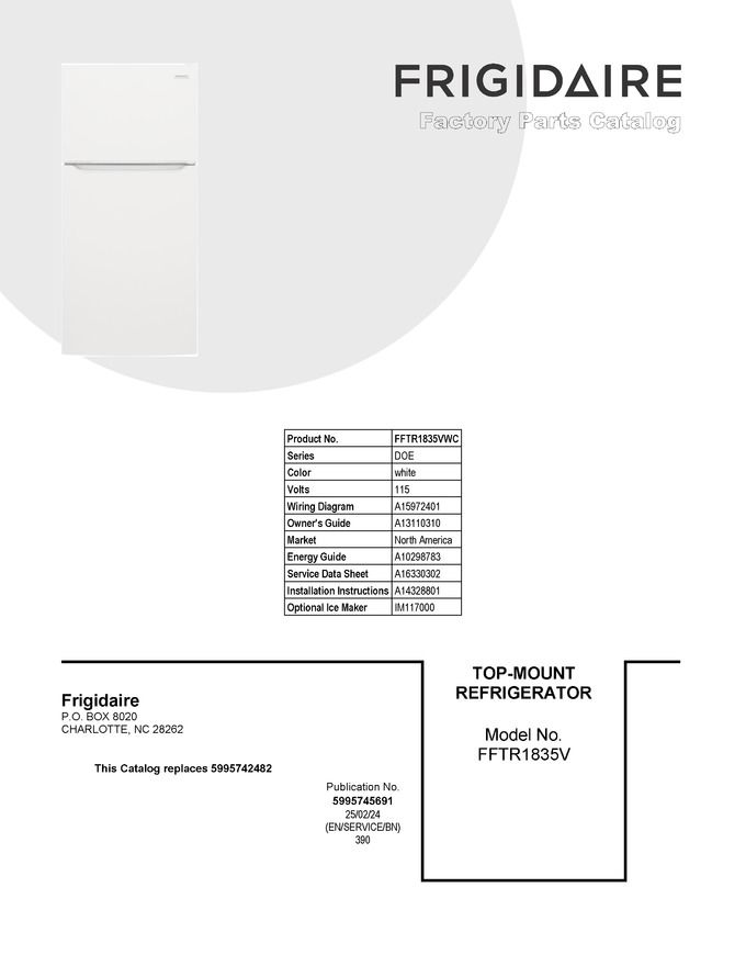 Diagram for FFTR1835VWC