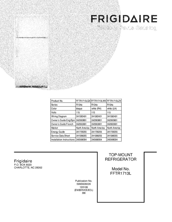 Diagram for FFTR1713LW9