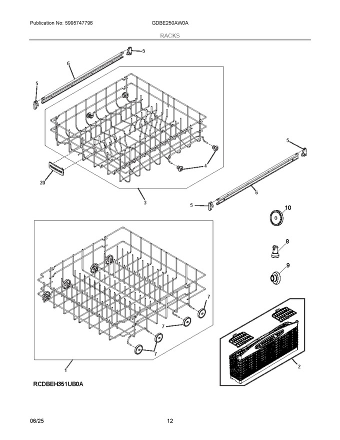 Diagram for GDBE250AW0A