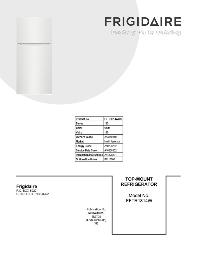 Diagram for FFTR1814WWB