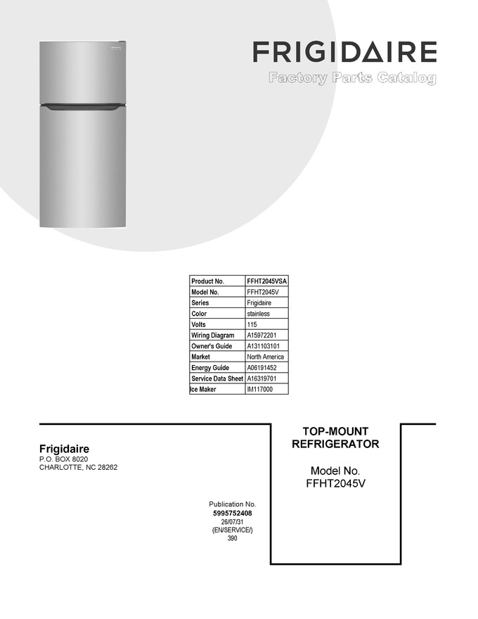 Diagram for FFHT2045VSA