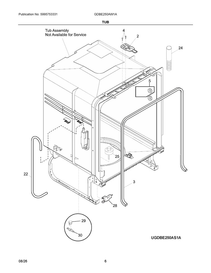 Diagram for GDBE250AW1A