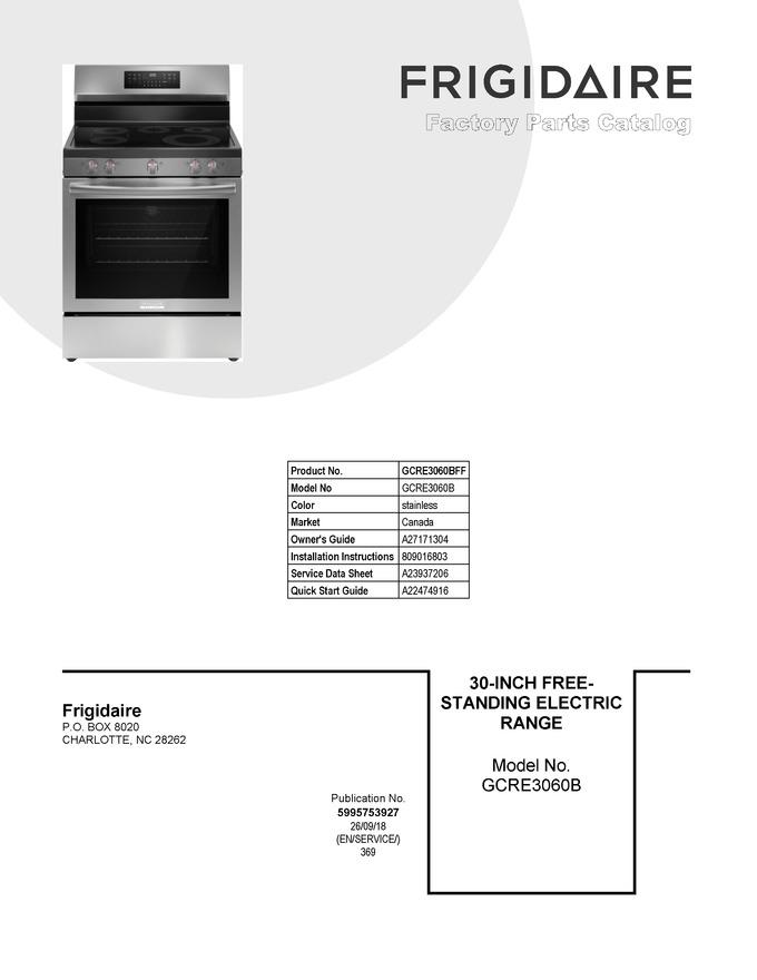 Diagram for GCRE3060BFF