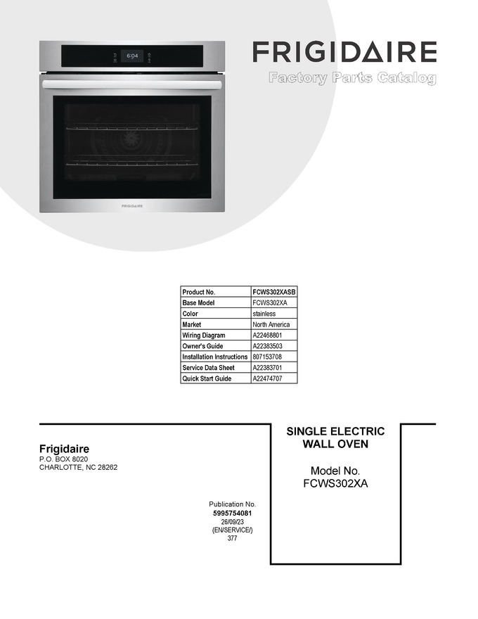 Diagram for FCWS302XASB