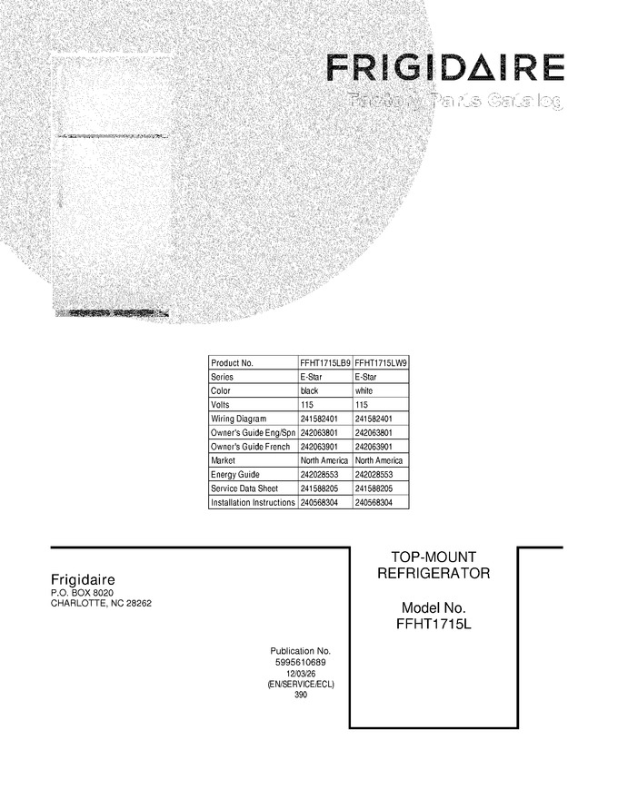 Diagram for FFHT1715LB9