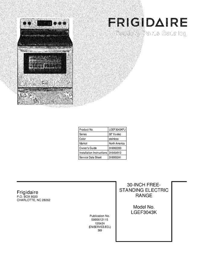 Diagram for LGEF3043KFJ