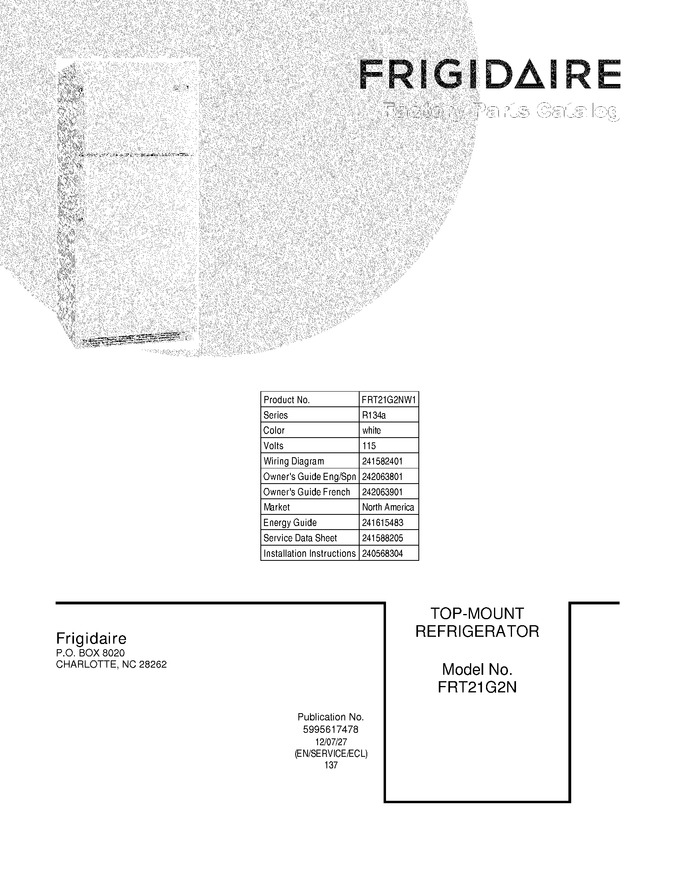Diagram for FRT21G2NW1