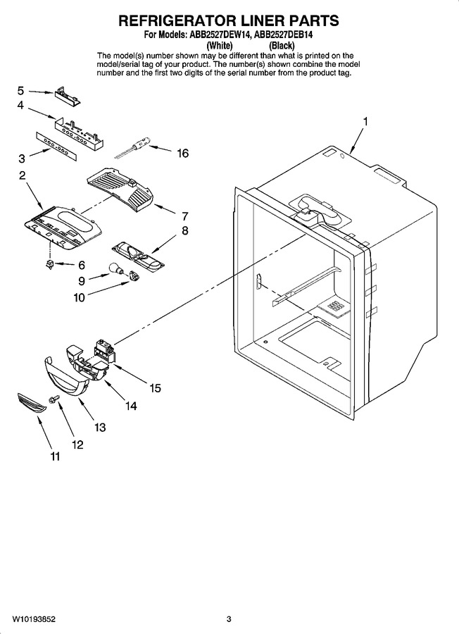 Diagram for ABB2527DEW14