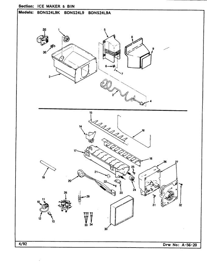 Diagram for BDNS24L9K (BOM: BN92F)