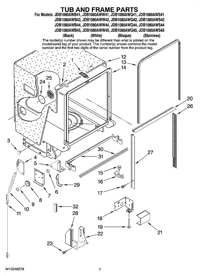 Diagram for JDB1080AWB45