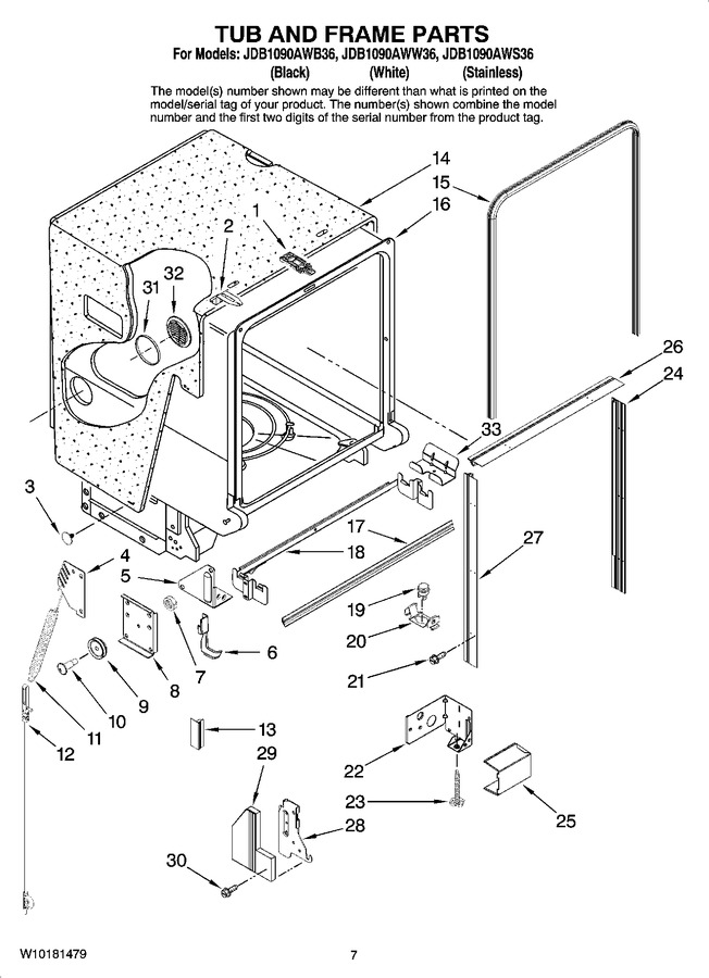 Diagram for JDB1090AWW36