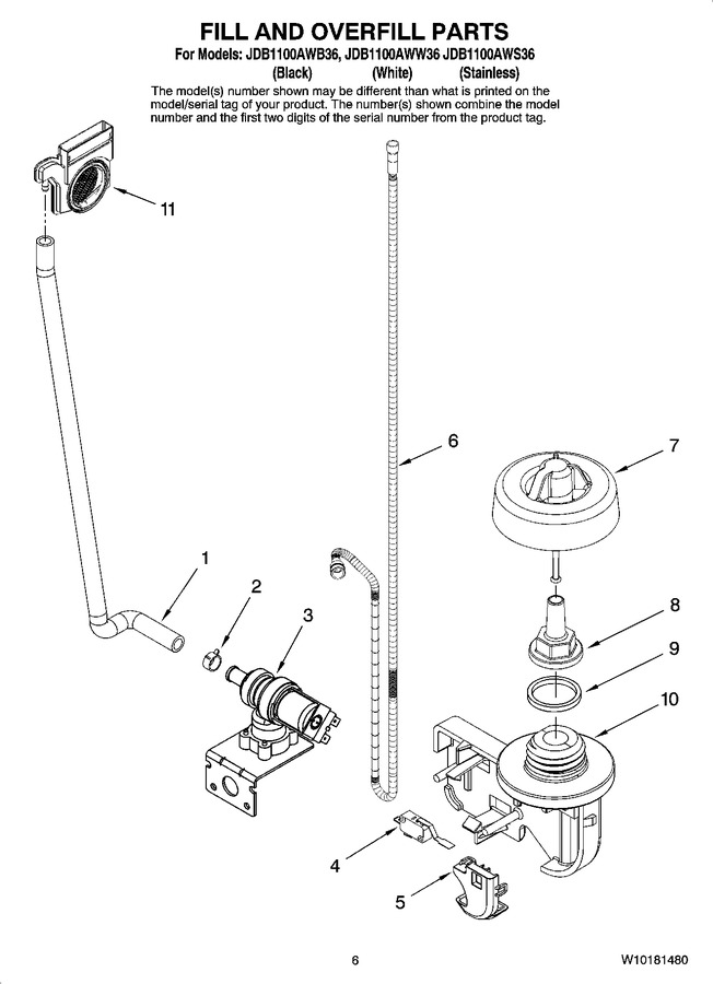 Diagram for JDB1100AWW36