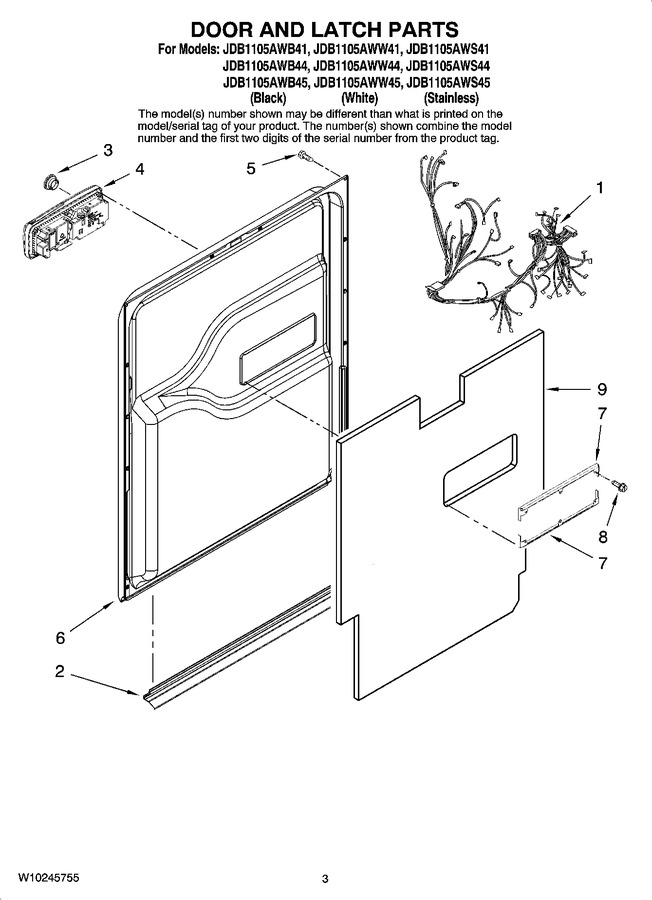 Diagram for JDB1105AWW44