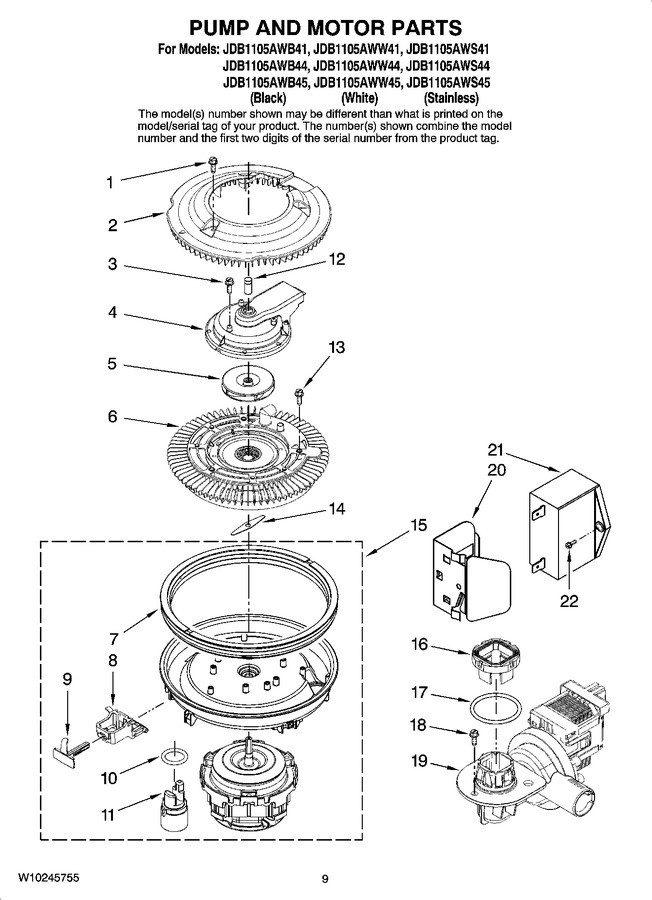 Diagram for JDB1105AWW45