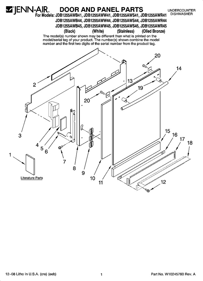 Diagram for JDB1255AWW44