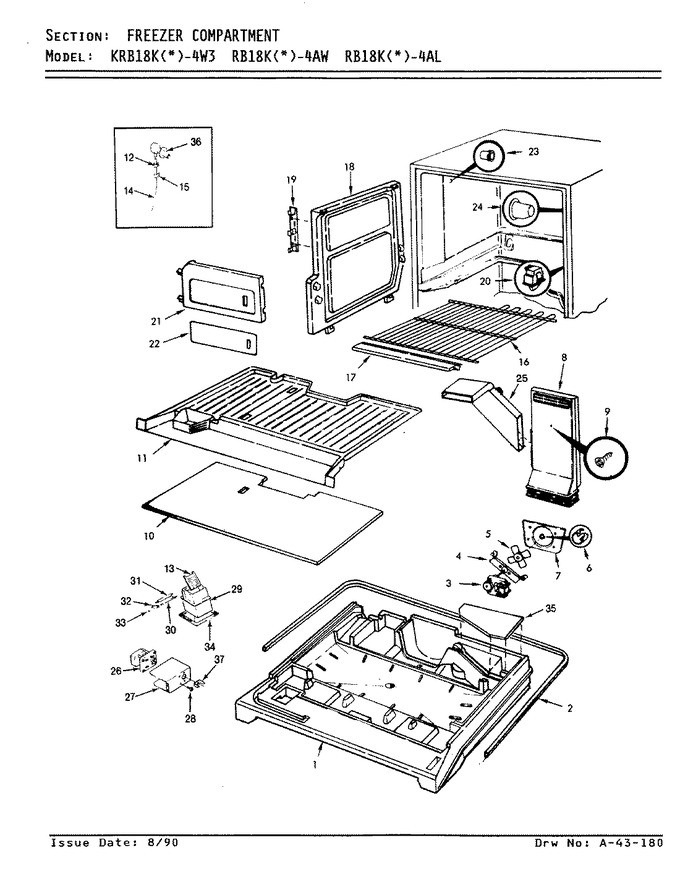 Diagram for RB18KA-4AW (BOM: AG43B)