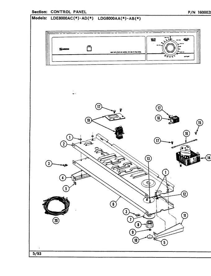 Diagram for LDE8000ADW