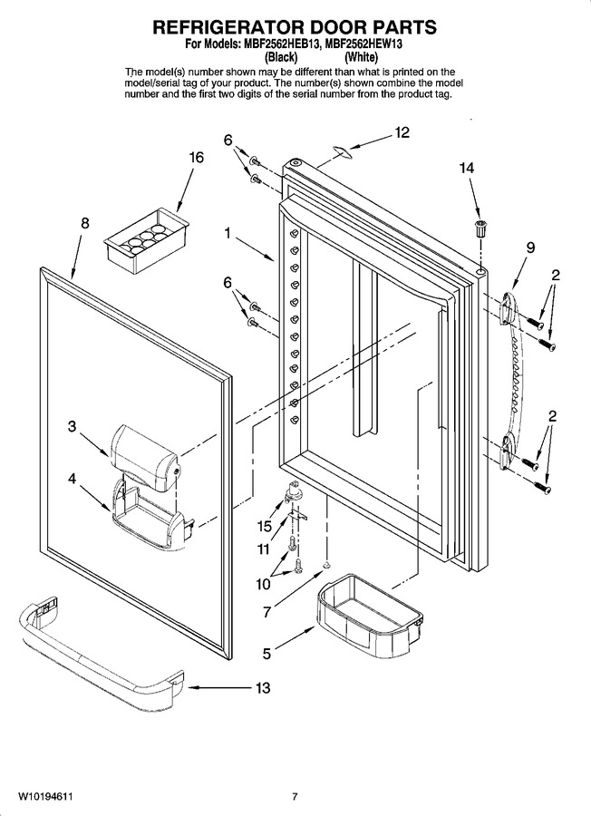 Diagram for MBF2562HEB13