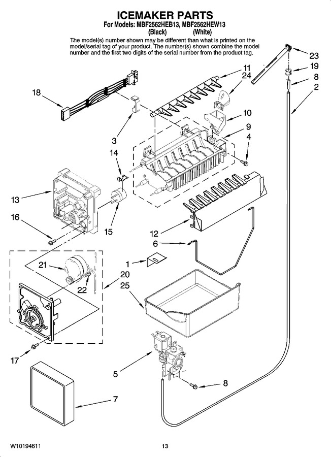 Diagram for MBF2562HEB13