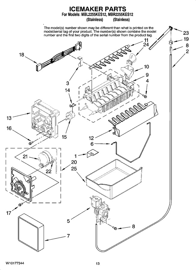 Diagram for MBR2255KES12